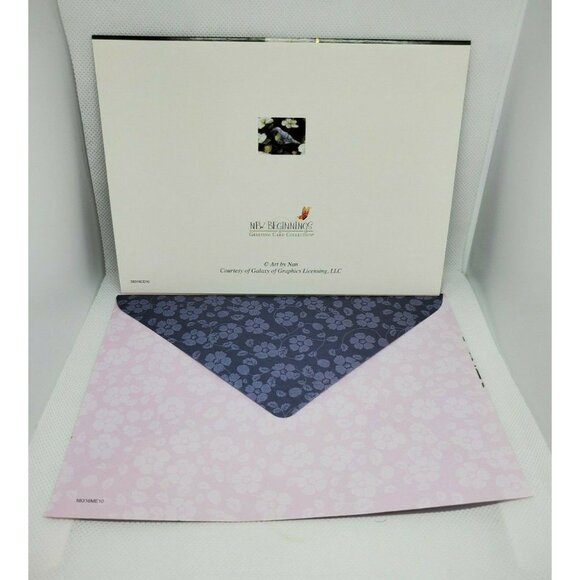 New Beginnings Happy Birthday Card – Black with Blue Bird and Floral Design - Picture 3 of 9